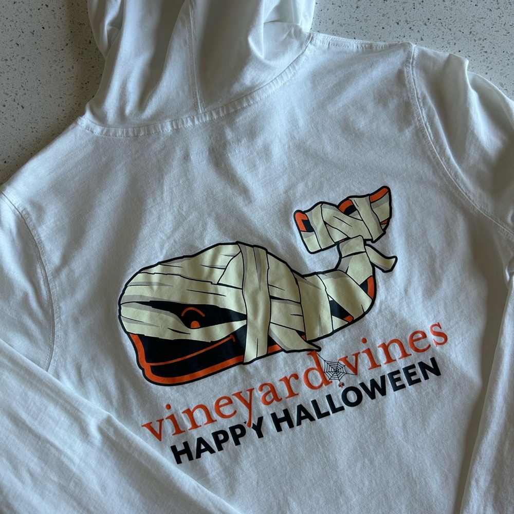 Vineyard Vines White Halloween Whale Hoodie